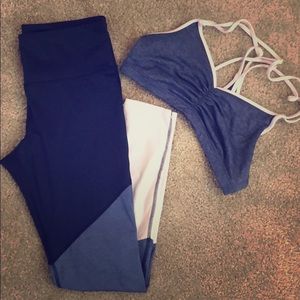 Navy and pink Old Navy workout set